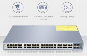 Switches Gigabit con puertos PoE+ y de fibra óptica 